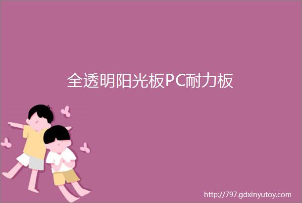 全透明阳光板PC耐力板