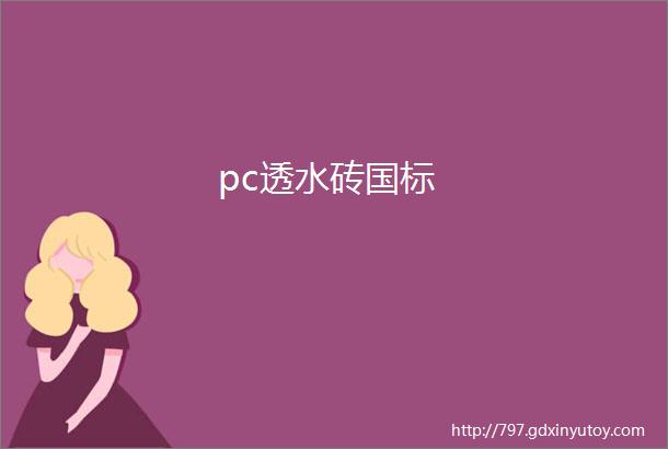 pc透水砖国标