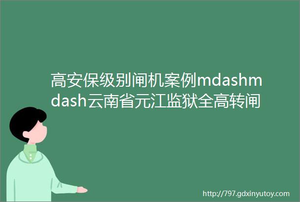 高安保级别闸机案例mdashmdash云南省元江监狱全高转闸智能门禁项目