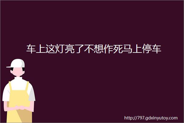 车上这灯亮了不想作死马上停车