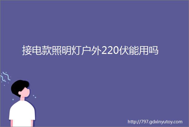 接电款照明灯户外220伏能用吗