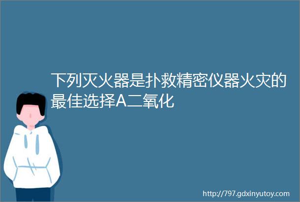 下列灭火器是扑救精密仪器火灾的最佳选择A二氧化