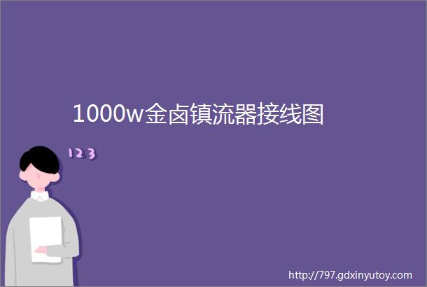 1000w金卤镇流器接线图