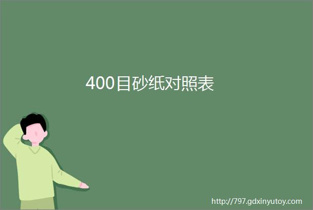 400目砂纸对照表